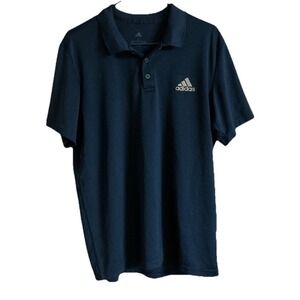 Adidas Polo Shirt Mens Size L Navy Blue Aeroready Perform Athletic Short Sleeve